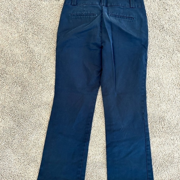 Banana Republic Petite Size 00P Sloan Fit Straight Leg Pants Navy Button Zip - Picture 3 of 3